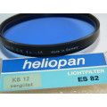 Heliopan KB12 coated 82ES B12, Blue correction filter, 82mm Filter Thread,