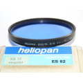 Heliopan KB12 coated 82ES B12, Blue correction filter, 82mm Filter Thread,