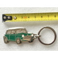 Mini Austin Morris Cooper Car Keyring, keyring, green, vintage from Germany