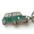 Mini Austin Morris Cooper Car Keyring, keyring, green, vintage from Germany