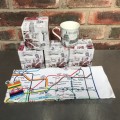 The Leonardo Collection London Mug Set of 4 mugs + Tea Towel London metro underground, Made England