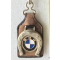 BMW VINTAGE KEY RING CHAIN POUCH HORSE SHOE LUCKY M CLASSIC, rare