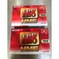 Sony Hi 8 HME 90 PAL, Digital 8 60 Video Tape new 2x