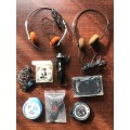 Headphone and Earphone lot , vintage , sold as is