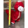 Herzl Dino, red,  Made in Germany, Hamburg collectors item, vintage, kids toy, stuffed animal