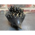 Stack Ashtray Hedgehog Orig Bronze Brass Patinated Figure, Vintage, mid-century
