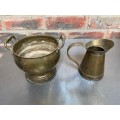 Brass Lot 1 pot and jug vintage , collectors item