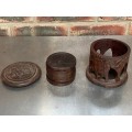 Wooden Coasters in Coaster container Carved in African Style (Elephants)