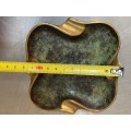 Mid-Century Brass Bronce Ashtray , Green Patina , vintage , collecorts item