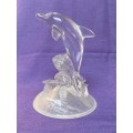 Cristal D`Arques Dolphin Vintage , made in France, clear , from the 90s, collection item, 15.9cm