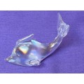 Vintage Dolphin Figure,  mouth-blown glass dolphin, from the 90s, collection item