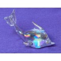 Vintage Dolphin Figure,  mouth-blown glass dolphin, from the 90s, collection item