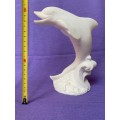 Dolphin figure , white, from the  80s,