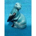 Porcelain Seal figure, Poole England vintage, blue, from the  70s, made in England, collection item,