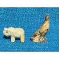 Sopestone firgures eagle elephant , collection item,