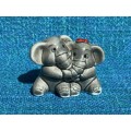 Procelain elephant pair , grey, collection item,