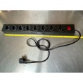 APSA  NR. 5000S  1.50m cable  8 Socket Type F - German Schuko Extension Lead, black,multiplug
