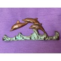 Bronce brass Dolphin Key rack, vintage , collecorts item