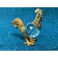 Glass Rocking Rooster Figure , vintage , collecorts item