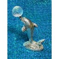 Dolphin figure with glass ball , vintage , collecorts item