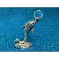 Dolphin figure with glass ball , vintage , collecorts item