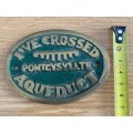 Pontcysyllte Aqueduct brass sign oval, england, vintage , collecorts item