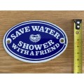 Enamel sign, Dodo Designs ,oval , save water shower with a friend, england, vintage, collecorts item