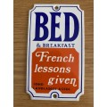 Enamel sign, Bed & Breakfast, vintage, collecorts item