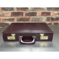 Presto Leather Bief Case with Combo Lock, bordeaux, from 70/80ties ,