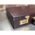 Presto Leather Bief Case with Combo Lock, bordeaux, from 70/80ties ,