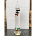 Galileo Thermometer Glass-Thermometer, handmade, mundgeblasen 18°bis 26° Celsius, from Germany,