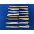 Vintage Knife Lot 6, 8x knife 800 / 90 silver , Solingen, Zwilling,from Germany, collectors item