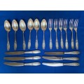 Vintage Louper Solingen Flamme Set, fork, knife, spoon 800 silver,Germany, collectors item