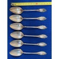 Vintage Tea / Coffee / Mokka Spoon, Lot 6, 6x spoon 800 silver ,Germany, collectors item