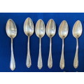 Vintage Spoon Lot 10a , 6x 800 silver Bremer Silberwaren-Fabrik ,BSF,Bremen, Germany,collectors item