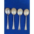 Vintage Spoon Lot 9, 4x spoon, no stamp on , silver ? from Germany, collectors item