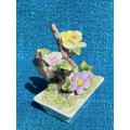 Flower figure porcelain, vase with flowers ornament, miniature