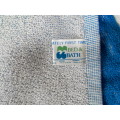 Vintage KONICA Bath Towel, blue, from the 70s in Germany,collectors item, still brand new,not used
