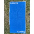 Vintage KONICA Bath Towel, blue, from the 70s in Germany,collectors item, still brand new,not used