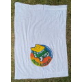 Vintage CONTAX YASHICA Beach Towel Pyrenaen, white , from 1991, collectors item,