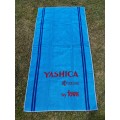 Vintage YASHICA Kyocera (by Fowa/Italy) Towel , blue red , from 90s,collectors item, 160x80cm