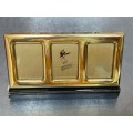 Erno Trio Photo Frame for passport photos Lot ,brass metal, gold colour, from Germany,new,unused,