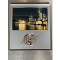 Erno Photo Frame Millennium 2000,metal,silver colour,Frankfurt/M from Germany for photo size 9x13cm