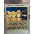 Erno Photo Frame Millennium 2000,metal,brass,gold colour,Frankfurt/M , Germany for photo size 9x13cm