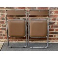 Folding chairs metal ,brown, from the 60s/70s from Germany, VINTAGE, rare ,collectors item.