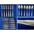 Vintage WMF Cultery Set, Lot 2, 6x knife, 6x fork, 6x spoon,90 silver ,Germany, collectors item,