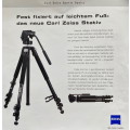 Carl Zeiss Photo/Video/Scope Tripod Aluminium black with Manfrotto 2-Way Video Head , Made in Italy