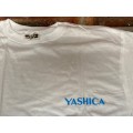 Yashica T-Shirt white , size XL - but more like size L , like new, vintage, collectors item