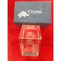 Crystal glass block Central Queensland University, 3D,  collectors item,vintage,rare