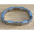 Women/Men Magnetic Bracelet Steel, colour: Silver, one size expandable Magnet Healing Therapy,70s